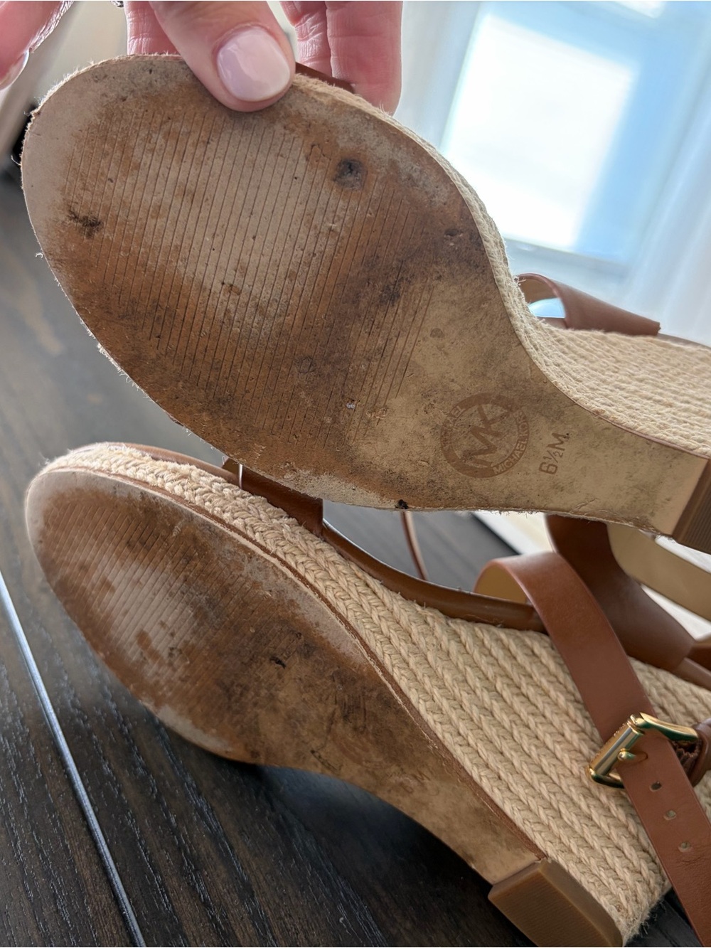 Michael Kors Brown Espadrille Wedge Sandals with Ankle Strap - Picture 5 of 6